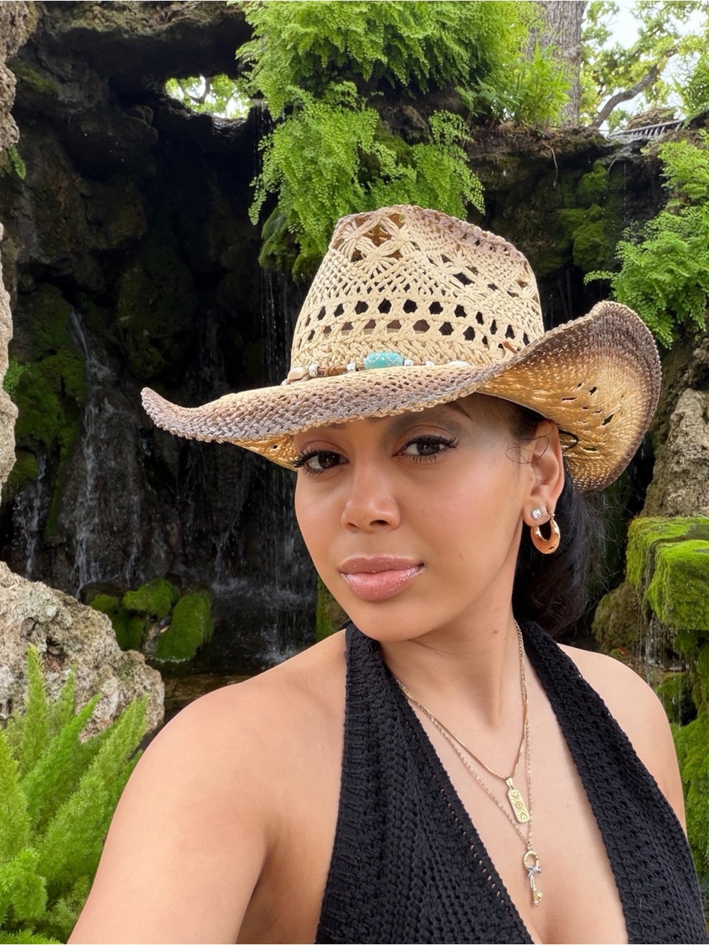 Amazon Woven Straw Cowboy Hat in Natural Beige and Brown